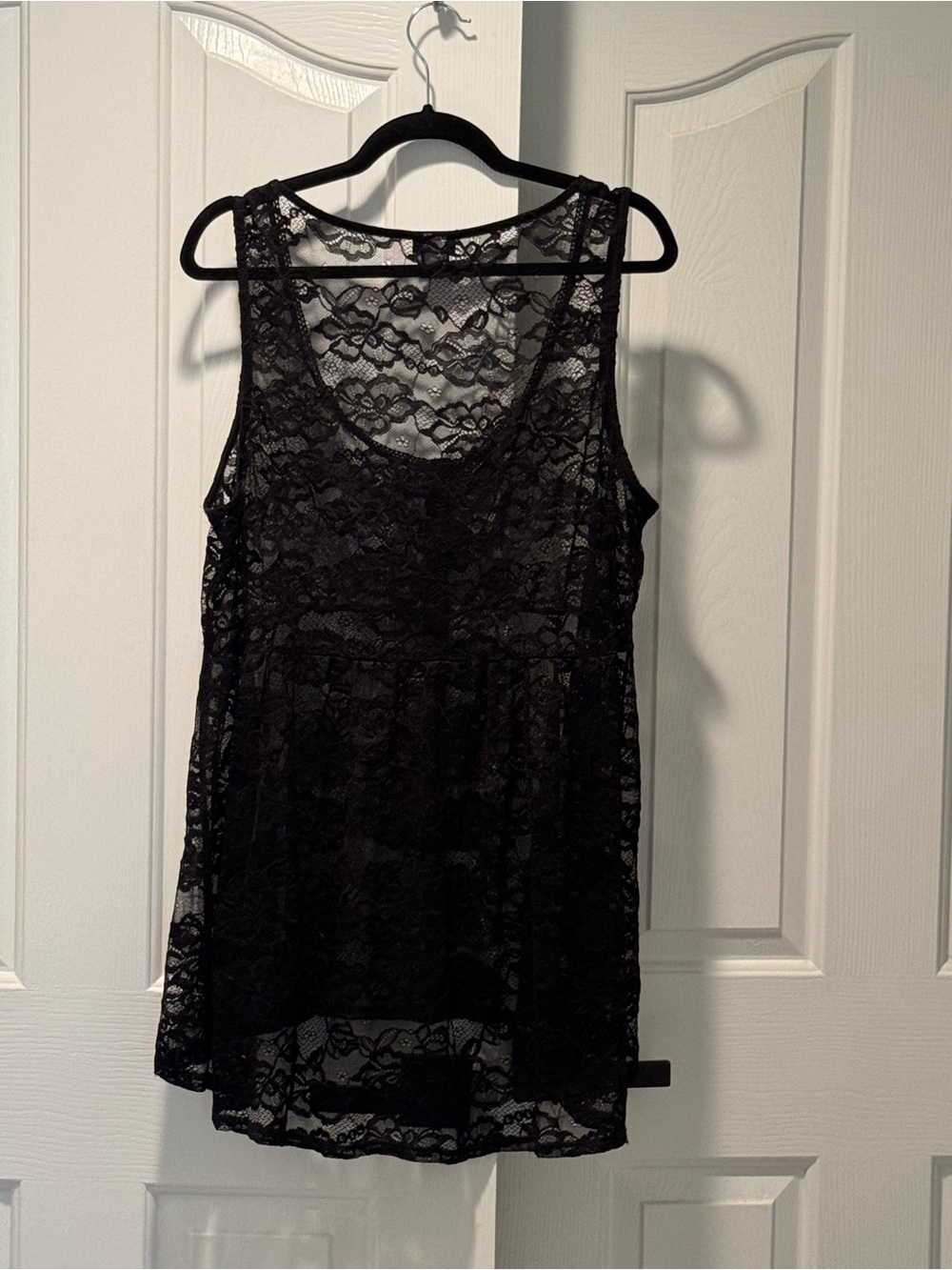 TORRID Black Floral Lace HI-LO Babydoll Sleeveless Top